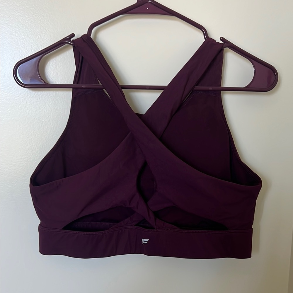 Fabletics Purple Sports Bra with Moisture-Wicking Fabric